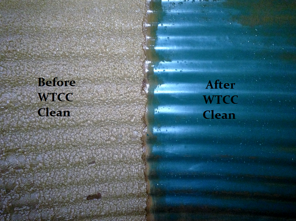 Water tank cleaning before and after