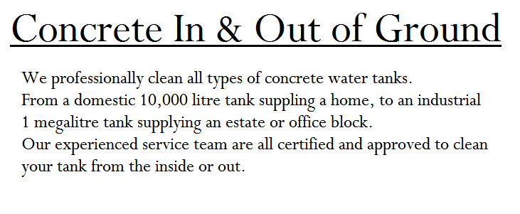 Concrete tank cleaning information