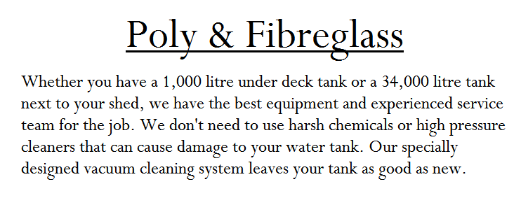 Poly tank cleaning information